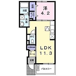 アベニール 1LDKの間取図画像