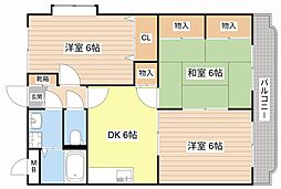 エトワール弐番街弐号館 3DKの間取図画像