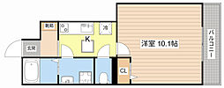 イリスB 1Kの間取図画像