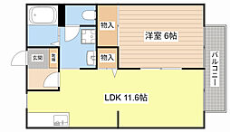 ガーデンコート・ラベンダー 1LDKの間取図画像