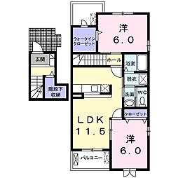 グレイス・ブライト 2LDKの間取図画像