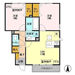 シアン・サージュA 2LDKの間取図画像