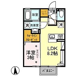 アドバンス 1LDKの間取図画像