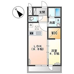 グレイスコート 1LDKの間取図画像