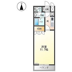 コーディアルハイム 1Kの間取図画像