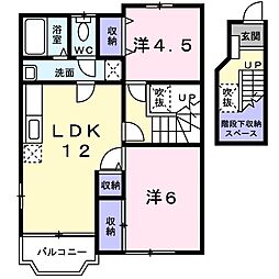 グランパルクA 2LDKの間取図画像