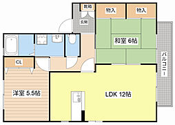 メゾンドシャルマンB 2LDKの間取図画像