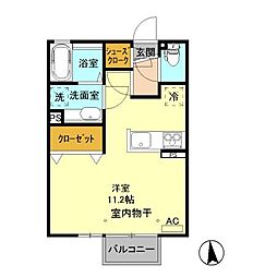ディアコートエヌ2 ワンルームの間取図画像