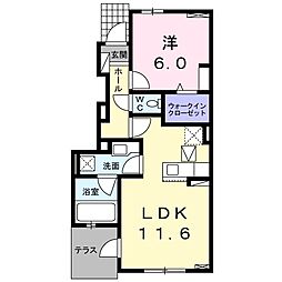 マニフィーク1 1LDKの間取図画像