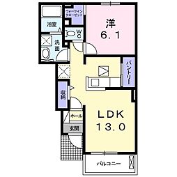 ヴェガユウキ2 1LDKの間取図画像