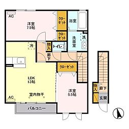 ヘルシーホーム 2LDKの間取図画像