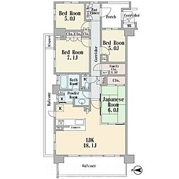グレーシアガーデンたまプラーザC棟 4LDKの間取図画像
