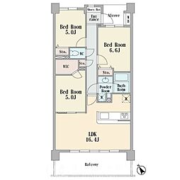 リステージ響の森横濱鶴見 3LDKの間取図画像