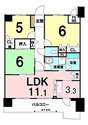サンマンションアトレ東向日 3LDKの間取図画像