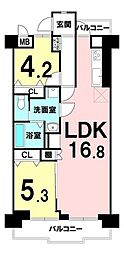 サン・レスポアール 2LDKの間取図画像