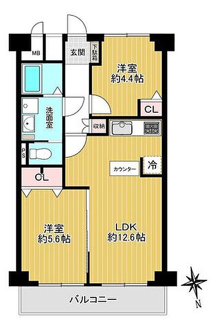 2LDK 間取り