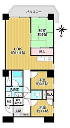 タウンハイツ嵐山 3LDKの間取図画像