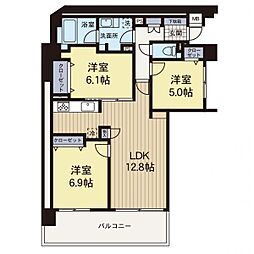 東戸塚前田町パーク・ホームズ 3LDKの間取図画像
