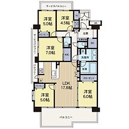 ラムーナ横浜戸塚スカイリッジF棟 5LDKの間取図画像
