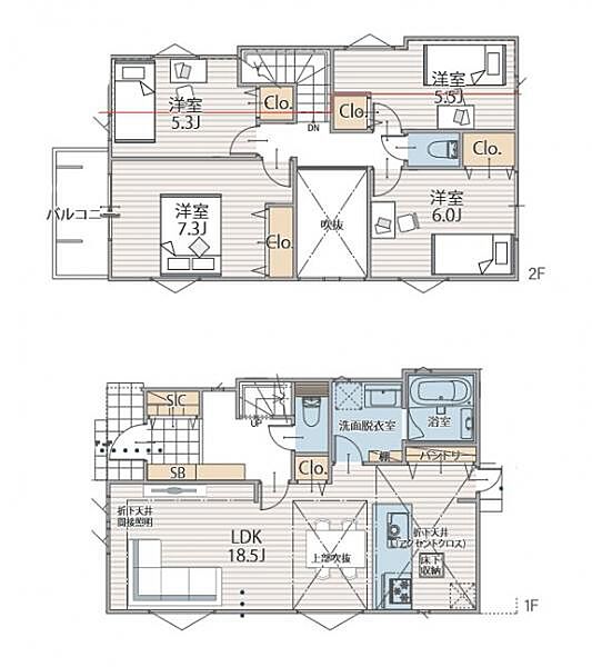 間取りを拡大表示