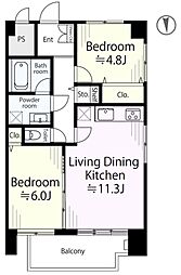 シャンピア北沢 2LDKの間取図画像
