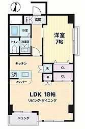 第七松美ビル 1LDKの間取図画像
