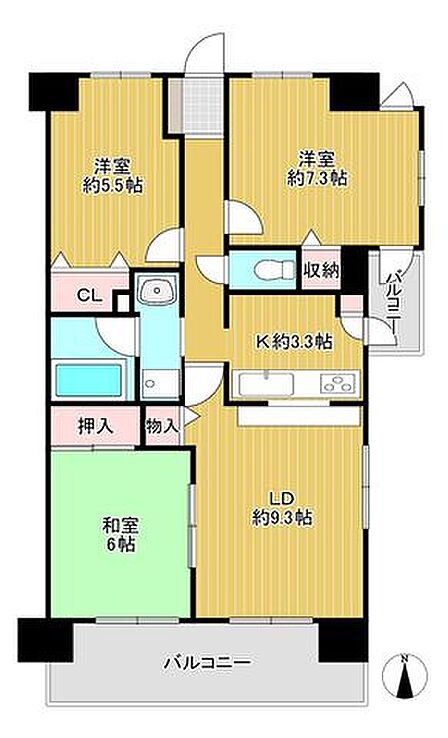 3LDK 間取り