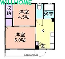 フラワーハウス 2Kの間取図画像