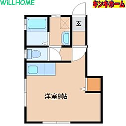 ソルティード田中町 ワンルームの間取図画像