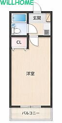 ロイヤルコーポ北中島 1Kの間取図画像