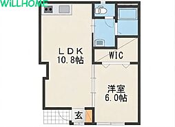 TJ船尾4 1LDKの間取図画像
