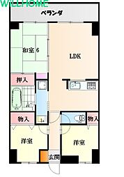 ライオンズマンション和歌山船戸 3LDKの間取図画像