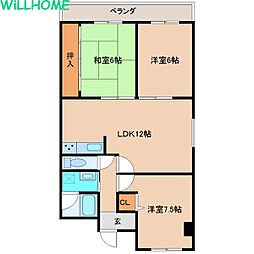 リーゼンラート西大井 3LDKの間取図画像