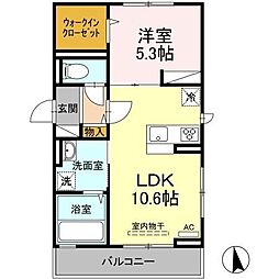 カトレア5 1LDKの間取図画像
