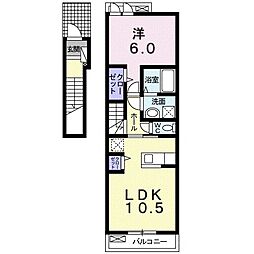 レジデンス-T・IYOA 1LDKの間取図画像