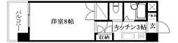 メゾン中村2 1Kの間取図画像