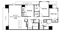 デュオヒルズ岩崎町レジデンス 3LDKの間取図画像