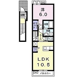 プリンハウス 1LDKの間取図画像