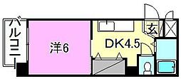 KBコート上市 1DKの間取図画像