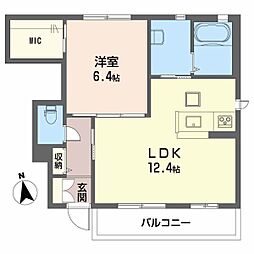 シャーメゾンメディウスB 1LDKの間取図画像