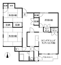 藤村産業ビル 3LDKの間取図画像