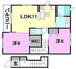 ディアコート・アイ 2LDKの間取図画像