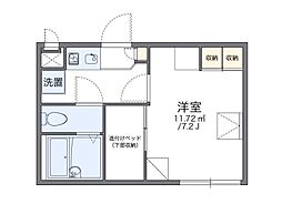 レオパレスエスペーロ本町 1Kの間取図画像