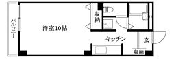 フォブールMISA 1Kの間取図画像