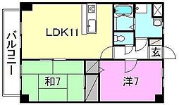 ビッグウエスト3 2LDKの間取図画像