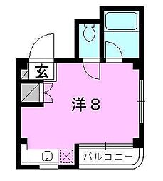 メゾン中一万 ワンルームの間取図画像