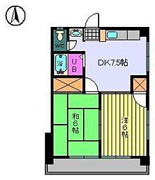 メゾン・サン 2DKの間取図画像