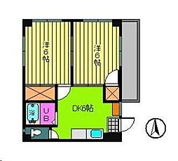 グリーン・コート 2DKの間取図画像