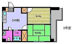 ハイツ南松山 2DKの間取図画像