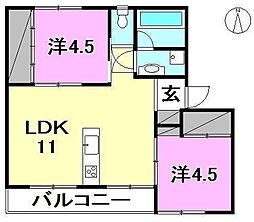 ブリューメハイム 2LDKの間取図画像